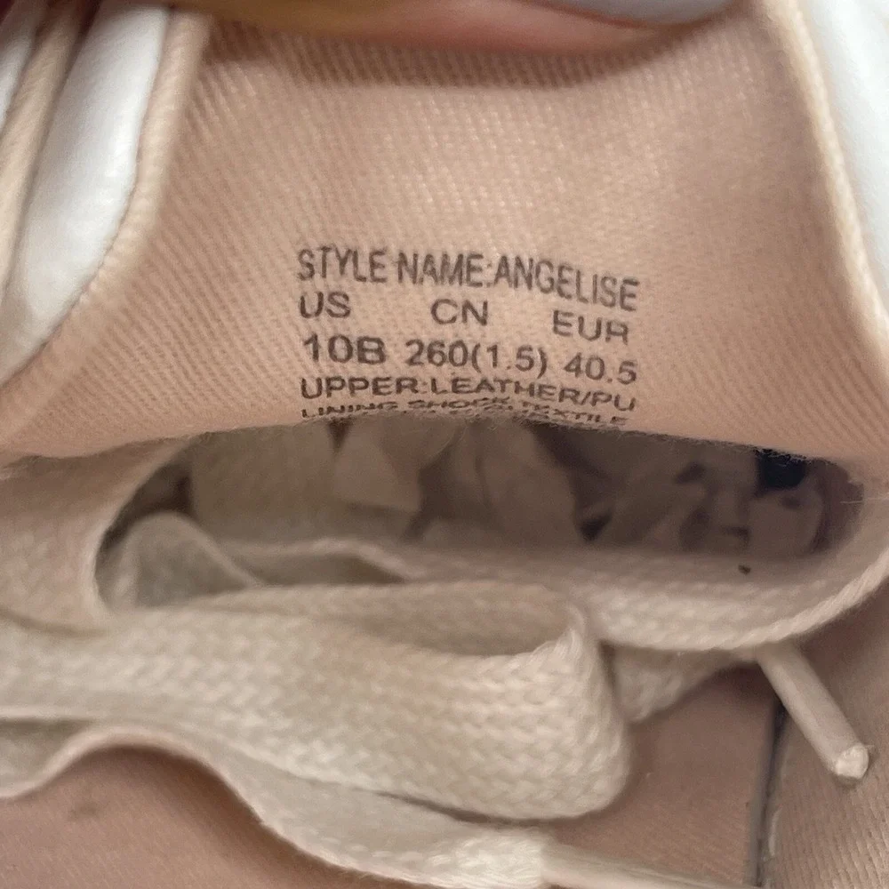 Kate Spade Angelise White Leather Sneakers Womens 10 B Lace Up Shoes‎ Spade